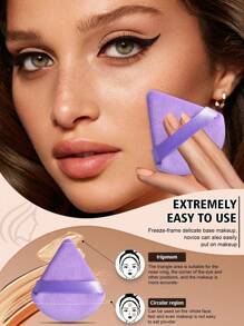 30pcs Makeup Powder Puff Set, Including: 6 Liquid Makeup Sponges+6 Mini Liquid Makeup Sponges+6 Triangular Powder Puffs For Powder And Makeup Sets+6 Air Cushion Powder Puffs For Facial Makeup+6 Mini Love Powder Puffs For Facial Concealer Cream, Foundation Cream Mixed Sponge - Multi-Color Makeup Sponge