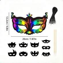 18 máscaras de desenho animado com 18 elásticos e 9 escovas para arranhar, presentes criativos de brinquedo para festas de fim de ano, baile de máscaras, meia face