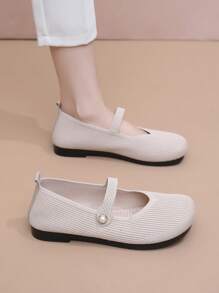 2025 Spring New Mary Jane Shoes For Women, Fashion Versatile Breathable Non-Slip Slip-On Comfortable Flat Shoes
