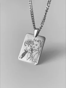 Collar personalizado con foto grabada, grabado personalizado de foto, collar de acero inoxidable de 18 k, colgante de retrato de oro/plata, joyería personalizada de familia/mascota, regalo perfecto, dorado, elegante, colorido, vintage, simple, unisex, casual, lindos, personalizados, únicos, regalos ideales para él, regalos ideales para ella, novia, novio, papá, mamá, familia, amigos, para aniversarios, para cumpleaños, para graduación, para baile de graduación, para fiestas, suministros escolares, de vuelta a la escuela, para la oficina, para la escuela, para el aula, para regalos de maestros, para la universidad, para colegas, para dormitorios, para maestros, para niños y niñas, para adolescentes, estudiantes de secundaria, estudiantes de secundaria, estudiantes universitarios, universitarios