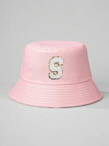 1pc Adjustable A-Z Letter Print Bucket Hat, Outdoor UV Protection Casual Hat For Spring, Autumn Travel, Beach, For Men And Women - Bucket Hat - View 19