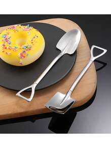 4pcs, Portable Stainless Steel Spoon, Creative Dessert Watermelon Spoon, Fruit Spoon Soup Spoon, Suitable For Outdoor Camping Picnic