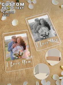 Customized Photo Acrylic Double Sided Backlit Night Light, Personalized Gift For Family/Friend/Girlfriend/Boyfriend/Mom/Dad, Home Decor, Anniversary 1pc Multi-Functional, Ornamental, Reusable Modern Custom, Unique Ideal Gifts, Valentine Day, Valentine Day Decor Birthday Graduation, Multi-Functional, Anti-Mold, Ornamental, Modern, Custom, Dad, Mom, Family,Home Decor Living Room - Style-2 - View 4