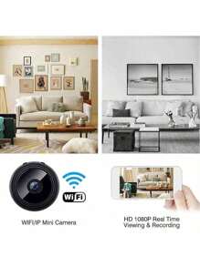 1 个迷你小型摄像机，带支架的隐藏式无线摄像机，WIFI 连接，可通过手机 APP 控制观看和监控，适用于客厅、办公室和汽车户外。
