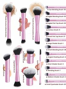 MAANGE 13/20/23 件套化妆工具，包含 20 支专业铝管化妆刷套装 + 1 个收纳袋 + 2 个气垫粉扑，适合日常使用和旅行，是送给朋友的化妆配件礼物。化妆刷套装、化妆刷套装、化妆刷套装、完整化妆套装、化妆刷套装、完整化妆套装、化妆刷套装、化妆刷套装、化妆礼品套装 - 粉色 - 查看 6