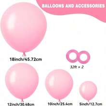 Pink Latex Party Balloons With Helium Quality, Suitable For Gender Reveal, Engagement, Bridal Shower, Birthday Parties, Baby Shower, Wedding Decorations (With Pink Ribbon), - Pink - View 3