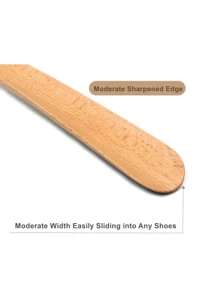 木制鞋拔 带手柄木质鞋拔 适合老年人、女士、男士和儿童