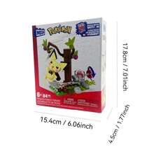 Mattel MEGA Action Figure Building Toys Set, Pichu's Forest Forage With 84 Pieces, Motion And 1 Poseable And Buildable Character