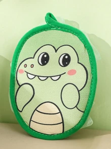 2-In-1 Double-Sided Baby Bath Towel, Cartoon Baby Shower Accessories, Thick Hanging Design, Soft & Non-Shedding Bath Sponge