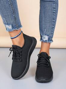 Women's Soft Bottom Anti-Slip Work Shoes, Comfortable Casual Walking Sneakers (Size Runs Small, Suggest Ordering One Size Up) - Black - View 7