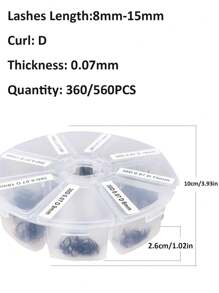 360-560pcs 20D 30D 40D Pre-Made Fluffy Eyelash Extensions Mixed Tray, D Curl 0.07mm 8-15mm Mixed Length Pre-Made Eyelash Clusters, Handmade Loose Eyelash Clusters With Thin Base (20D 30D 40D -0.07mm D, 8-15mm) - D - View 7