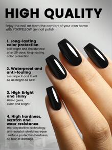 YOKEFELLOW Top coat gel lucido da 16 ml senza bisogno di struccare e top coat opaco, finitura lucente di diamanti ad alta capacità e texture vellutata, super glossy, lunga durata, alta durezza, resistente ai graffi e all'usura, previene sbavature, smalto gel per lampada UV LED, arte di unghie professionale, idea regalo fai da te