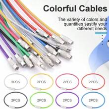 16/50Pack Stainless Steel Loops 2mm Coated Wire Keychain Cable Large Keyrings 6 Inch Key Chain For Luggage Tags, Key Tags, Keyrings, Kitchen Utensils, Duster-Assorted Colors - Multicolor - View 5