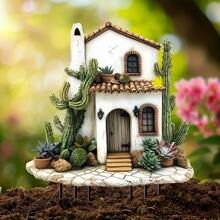 Speelse tuinkunst Speelse cactushuistuinpaal - Acryl zonnevanger voor plantenbakken en gazons, decoratieve kunststijl, geen stroom nodig, perfect cadeau voor huis- en tuindecoratie, tuindecoraties