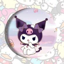 Sanrio 1 pièce Insigne à bulles des personnages Sanrio, broche dessin animé en alliage d'étain de 5,8 cm, accessoire