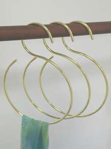 5 件装金属金色收纳环，适用于围巾、领带、衣架 - 金色 - 查看 5