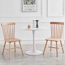 4-Piece Dining Chair Set, 100% Solid Rubber Wood, Natural Finish, Comfortable Design For Dining Room Or Living Room