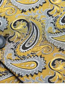 Precision Jacquard Paisley Patterned Suit Jacket - Yellow - View 6