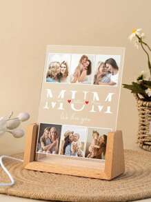 1pc Acrylic Photo Collage Night Light, Customizable Mother's Photo Lamp, Personalized Cute Birthday/Holiday Gift, Bedroom Decor Night Light, Mother's Day Gift, Gift For Wife/Mother - Huang Guang - View 5