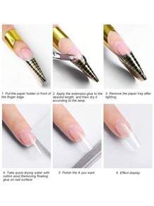 100片黑色方形美甲延长片，适用于C型弧度亚克力UV凝胶美甲，美甲延长工具指南贴纸套装，美甲用品，美甲工具，美甲艺术工具，返校季，美甲，美甲工具，按压式美甲