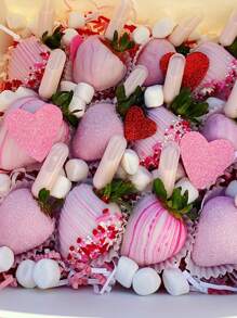 20/50/100 件心形、五角星、长条、一次性塑料吸管 - 精密挤压吸管，一次性挤压注射，用于纸杯蛋糕、巧克力、草莓、迷你蛋糕 - 多功能派对用品 - 彩色 - 查看 5