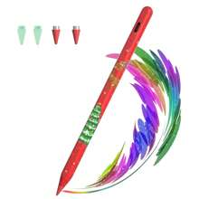 Red Capacitive Stylus Pen, Fast Charging High Sensitivity Capacitive Touch Pen With Deer Snowflake Print, Precise Touch, Smooth Writing, Includes 4 Extra Replacement Nibs, Compatible With IPad 2018-2024 Series - Magnetic Attachment, Tilt Sensitivity And Palm Rejection