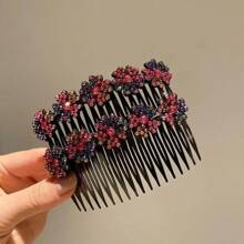 Nuevos peines de pelo con flores de cristal, clips antideslizantes para el flequillo, la parte de atrás de la cabeza y accesorios para el peinado