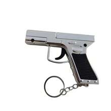 Pistola de juguete mini tres en uno multifuncional con láser rojo, silbato y llavero, más linterna. - luz blanca - Ver 2