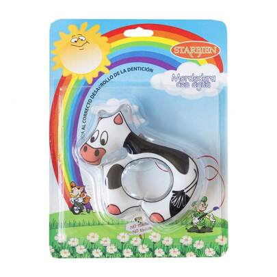 Mordedera, Starbien, Vaca, Juguete de dentición para bebés de plástico silicona, Mordedor para bebés, Mordedera de agua, Biberón, Biberones, Baby shower, Sistema de seguridad para aliviar las encías de los bebés, Alivia las encías doloridas, Dientes, Regalo para infantes niños y niñas pequeños, (Piezas surtidas individuales), Diseño suave y lindo, Para bebés de 3 a 24 meses, 1 año, Estimula el desarrollo sensorial y motricidad fina, Mordedera con texturas para calmar las encías, Diseño ergonómico fácil de agarrar y manipular, Perfecto para la etapa de dentición del bebé, Colores llamativos que atraen la atención del bebé, Apto para refrigeración para un mayor alivio, Superficie texturizada para masajear encías sensibles, Mordedor portátil y ligero, ideal para llevar a todas partes, Juguete de silicona seguro y sin sustancias tóxicas, Fácil de limpiar con agua y jabón, apto para esterilizar, Diseño interactivo que ayuda en el desarrollo oral