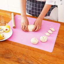 1Pc Silicone Kitchen Mat Non-Slip Pastry & Baking Mat With Measurements For Rolling Dough, Cutting Fruits & Vegetables - Hồng - Xem 9