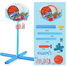 3-Ball Water Basketball Hoop - Interactive Pool Sport Toy For Teens, PVC Material, Blue Design, Suitable For Splash Fun And Engaging Games, Indoor Outdoor Entertainment | Floating Ball, Pool Toy