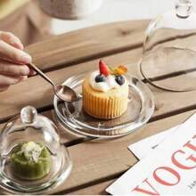 Elegant Glass Dessert Plate, Small Delicate Serving Tray For Cakes, Candies And Creative Tableware