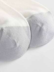 5 Pairs/Pack Women's Gray Mesh Boat Socks Japanese Simple College Style Small Bee Embroidered Mesh Breathable Short Socks - Multicolor - View 6