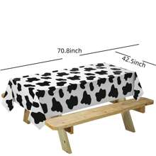1 Pack/2 Packs/3packs, Cow Print Tablecloth For Cow Themed Party Decorations, And Cow Birthday Party Decorations, For Picnic Table Covers Western Theme