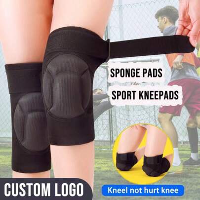 1 Pair Thick Foam Padded Knee Pads With Adjustable Straps, Non-Slip For Outdoor Sports, Dance And Knee Joint Protection