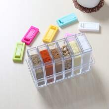 1pc Creative Double-Sided Open Seasoning Box, 6pcs Kitchen Salt Shaker & Spice Jar Set, Multi-Purpose Storage Container,Food,,Kitchen,Cooking,Seasoning,Spice,Party,Travel,Kitchen Items,Kitchen Tools,Kitchen Things.