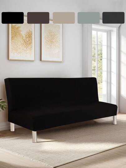 Funda de sofá sin brazos, funda de sofá cama de 3 plazas, funda elástica de sofá cama sin brazos, funda elástica de sofá sin brazos de seda de leche, funda de sofá cama plegable, funda de sofá cama sin brazos