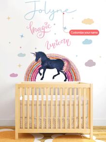 1pc Large 30cm*120cm Watercolor Rainbow Wall Sticker, Reusable Colorful Peel And Stick Fabric Wallpaper For Nursery, Kids Bedroom, Living Room, Game Room Decor Gifts Birthday Graduation Home Decor Back To School School Supplies - Multicolor - View 6