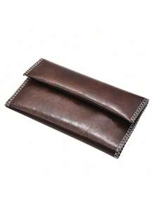 New Popular Tobacco Pouch With Triple Fold And Zipper Leather Tobacco Bag