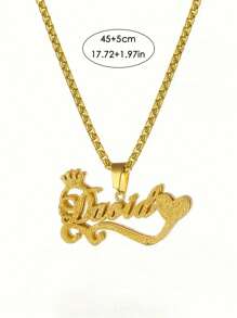 Een op maat gemaakte roestvrijstalen kroonhangerketting met matte textuur, ideaal cadeau voor moeder. Dubbellaags ontwerp, gepersonaliseerde ketting, geschikt voor Moederdag om moeder een mooi cadeau te geven.