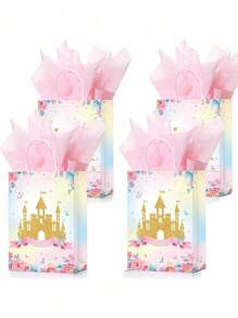16 件公主王子派对礼品袋王子公主礼品糖果袋适用于生日婴儿送礼会派对礼品、婴儿送礼会、性别揭秘派对礼品袋（款式随机）