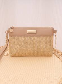 简约时尚闪光装饰女士斜挎包，百搭单肩包/手拿包