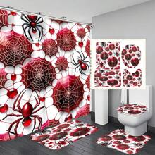 1 件/4 件个性化聚酯纤维浴室套装浴帘，带防滑地毯马桶盖和浴室垫防水防霉速干装饰浴室配件，适用于家庭酒店宿舍现代季节性浴室装饰母亲节鲜花，给妈妈的个性化礼物，最后一分钟的礼物，母亲节创意，母亲节礼物，给妈妈的手工卡片，50 美元以下的最佳母亲节礼物
