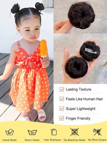 Girl Children's Fake Hair Bun Bangs Wig With Clip Hairband Bangs Chignons Daily Wear Cosplay Hairpieces Accessories - Multicolor - View 6