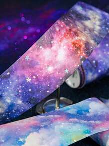 1 Roll Starry Sky Washi Tape, Dreamland Series Decoration Sticker For Scrapbooking/Notebook/Planner/Journal/Cup/Calendar, Creative DIY Collage & Decor Material Back To School - Multicolor - View 2