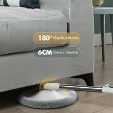 1 PC, Mop And Bucket Set. It Is A Rotatable ABS And Stainless Steel Mop, A Portable Household Floor Mop. The Microfiber Mop Comes With A Bucket. It Has A Deep Cleaning Function For Washing And Is Easy To Replace. Made Of ABS And Stainless Steel.