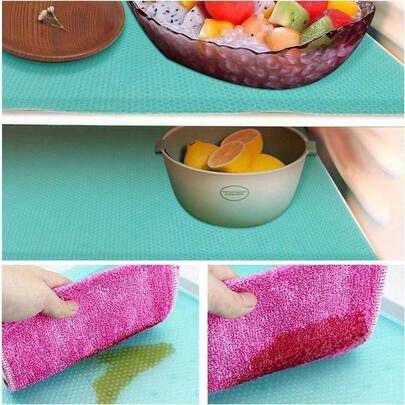 4pcs Washable Refrigerator Liner, Waterproof Refrigerator Liner, Shelf Refrigerator Liner, Freezer Glass Shelf, Cabinet Drawer Lid Liner, Table Mat