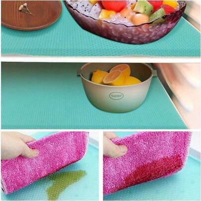 4pcs Washable Refrigerator Liner, Waterproof Refrigerator Liner, Shelf Refrigerator Liner, Freezer Glass Shelf, Cabinet Drawer Lid Liner, Table Mat