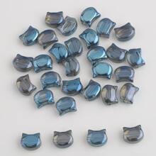 30 piezas de cuentas de cristal de vidrio electrochapado con forma de cabeza de gato de 8*10mm, cuentas espaciadoras para hacer pulseras, collares, cadenas de teléfono, decoración para ropa y zapatos