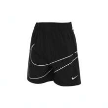 2025 女款 Nike Sportswear Essential 编织短裤，款式：HM4633-010 - 黑色 - 查看 1